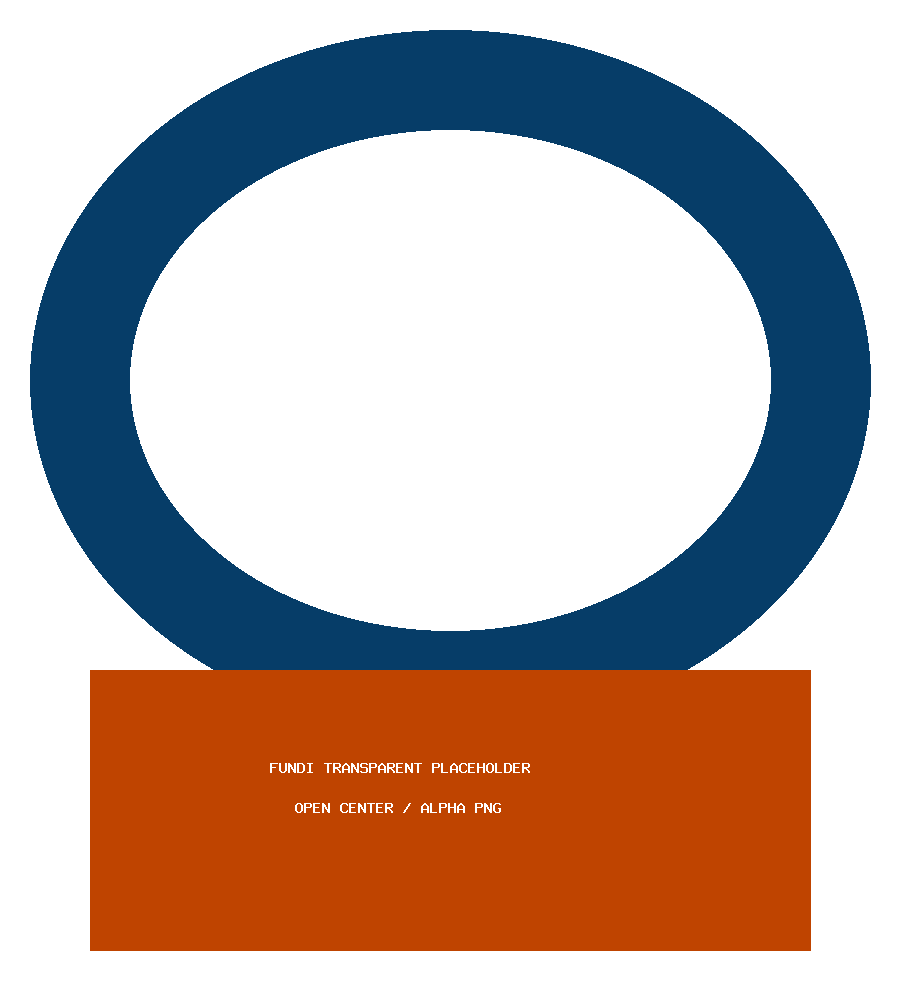 Dark blue open ring above an orange sample card, with a transparent center and surround.